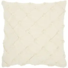 18"x18" Pin Tuck Square Throw Pillow Off White - Kathy Ireland Home