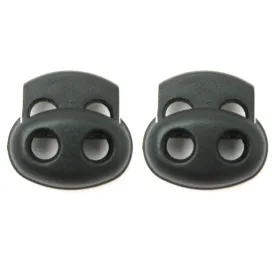 2 Shoe Lace Shoelace Buckle Rope Clamp Cord Lock Stopper Run Sports Black New