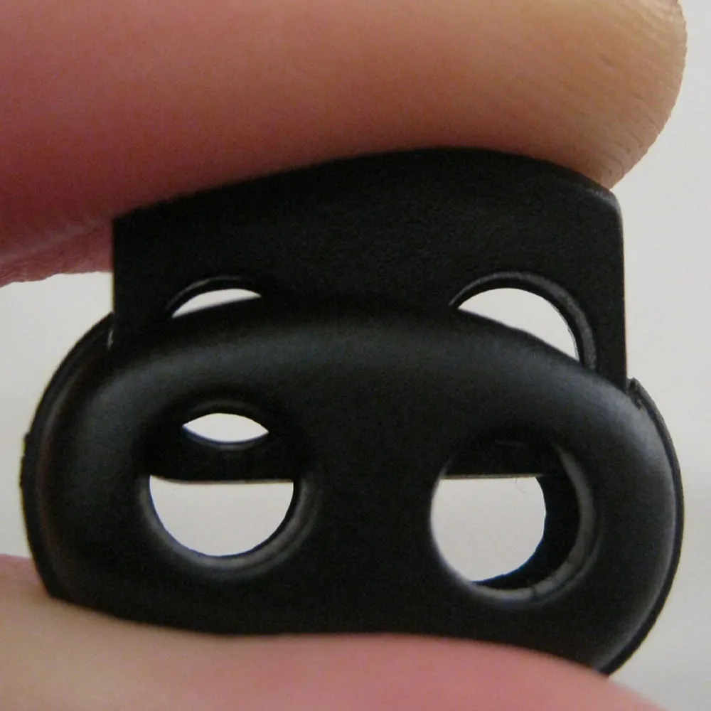 2 Shoe Lace Shoelace Buckle Rope Clamp Cord Lock Stopper Run Sports Black New