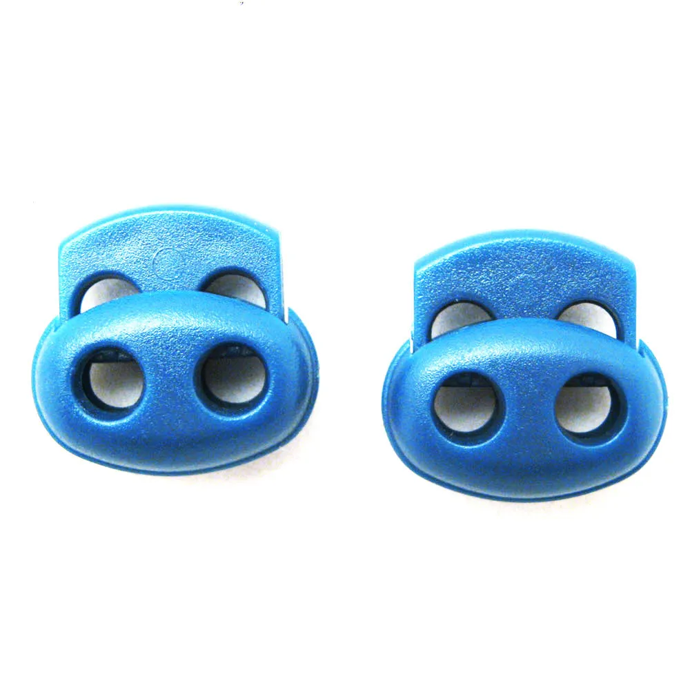 2 Shoe Lace Shoelace Buckle Rope Clamp Cord Lock Stopper Run Sports Blue New !!!