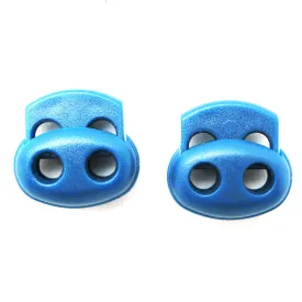 2 Shoe Lace Shoelace Buckle Rope Clamp Cord Lock Stopper Run Sports Blue New !!!