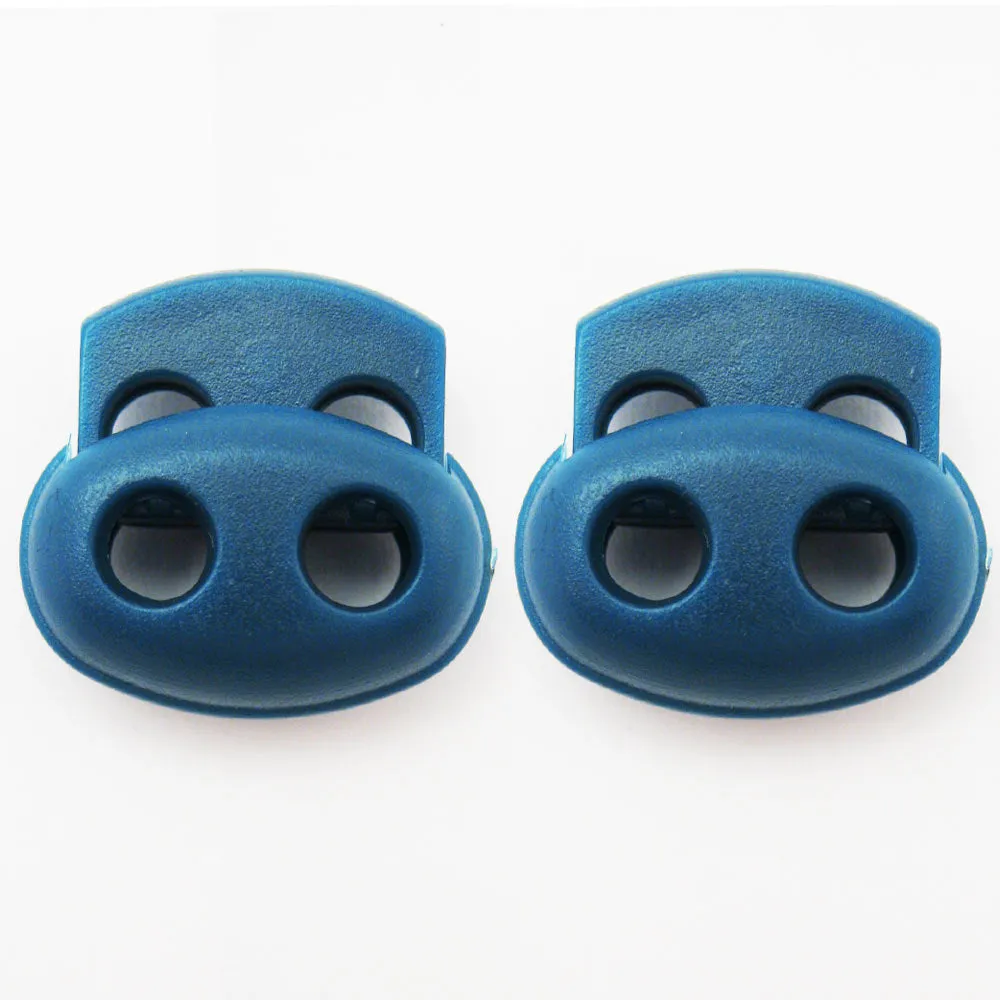 2 Shoe Lace Shoelace Buckle Rope Clamp Cord Lock Stopper Run Sports Blue New !!!