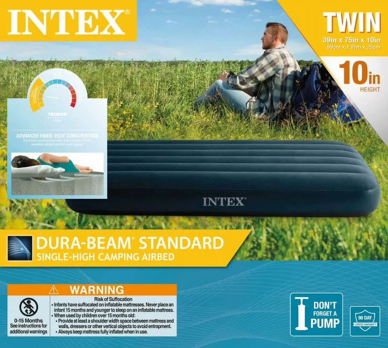 Intex 10" Standard Dura-Beam Airbed Mattress - Pump Not Included - TWIN