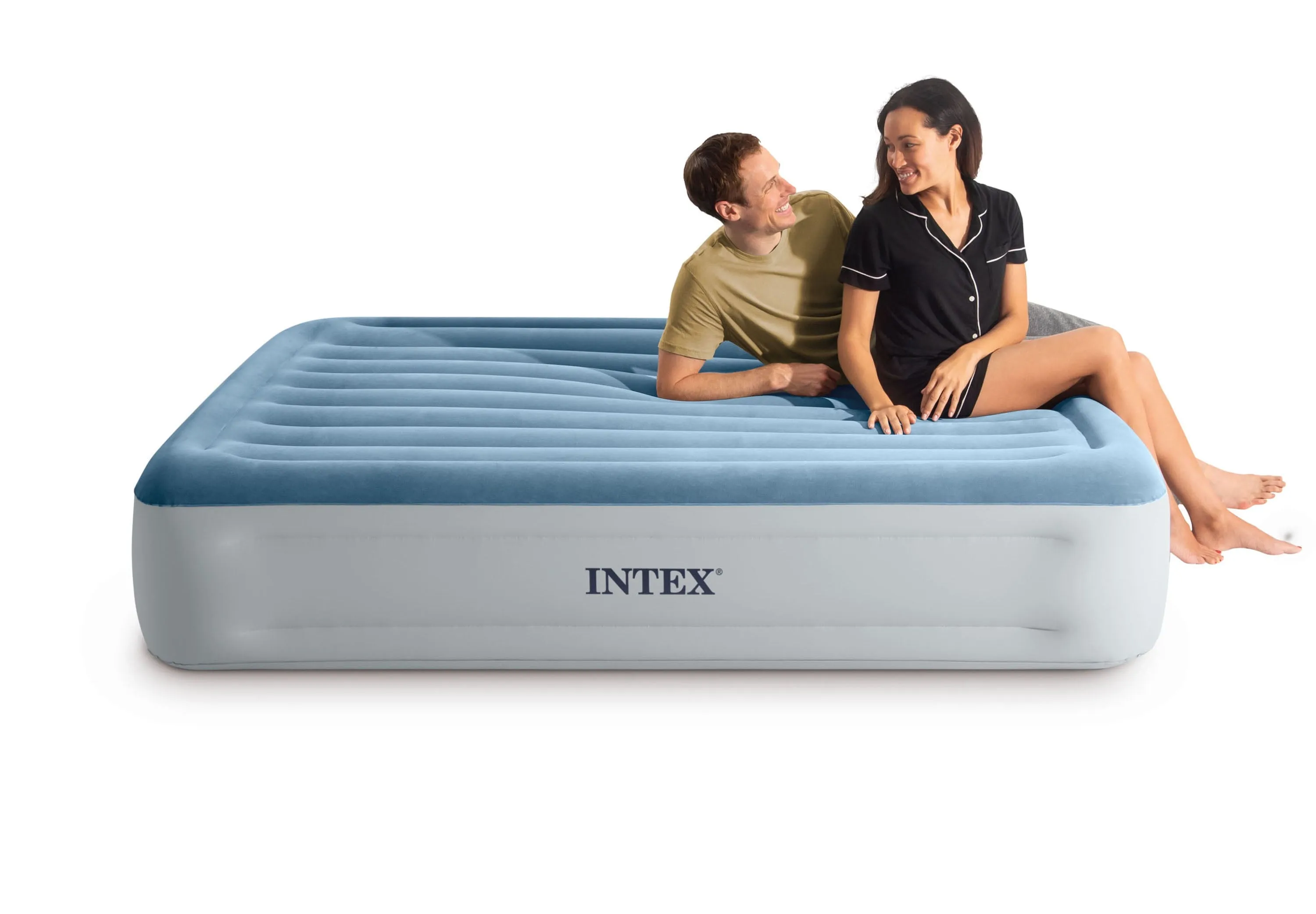 Intex 15" Queen Essential Rest Dura-Beam Airbed Mattress with Built in Pump