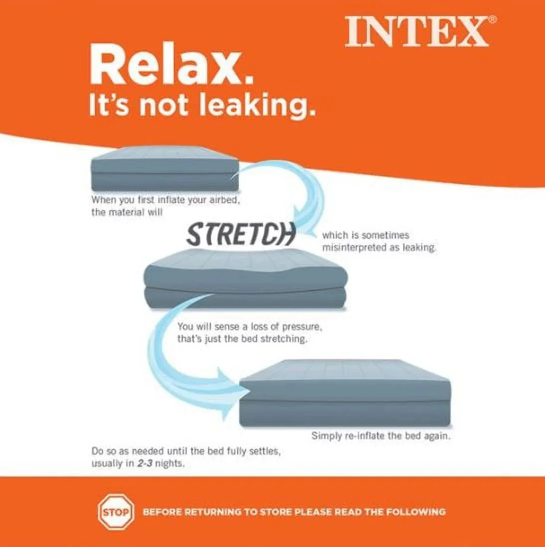 Intex 15" Queen Essential Rest Dura-Beam Airbed Mattress with Built in Pump
