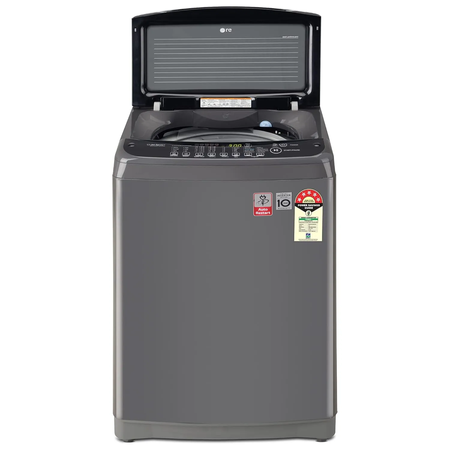 LG T80AJMB1Z 8 Kg 5 Star Inverter TurboDrum Fully Automatic Top Loading Washing Machine ( Jet Spray , Smart Closing Door, Middle Black)