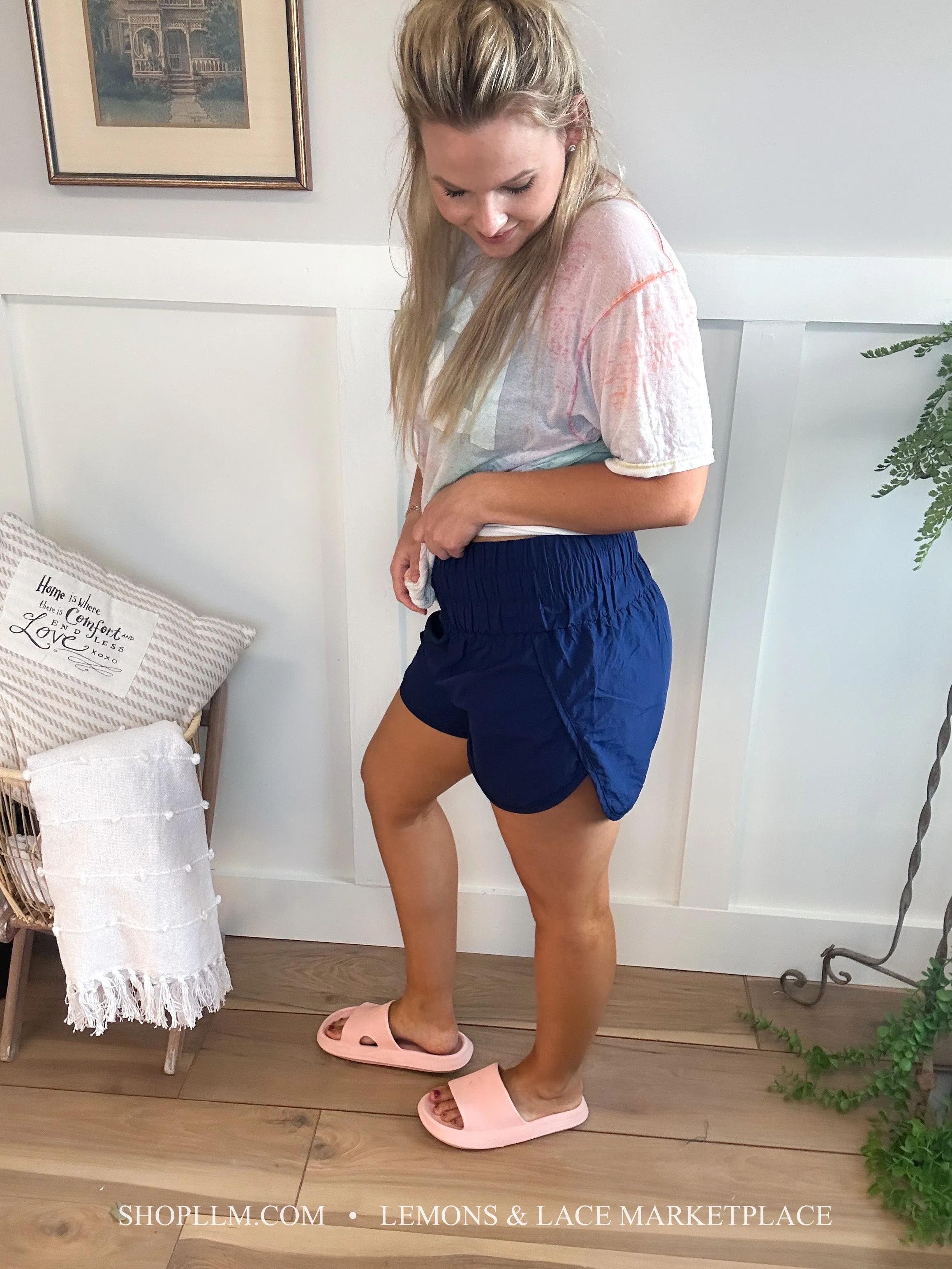 Lt. Olive Windbreaker Smocked Shorts