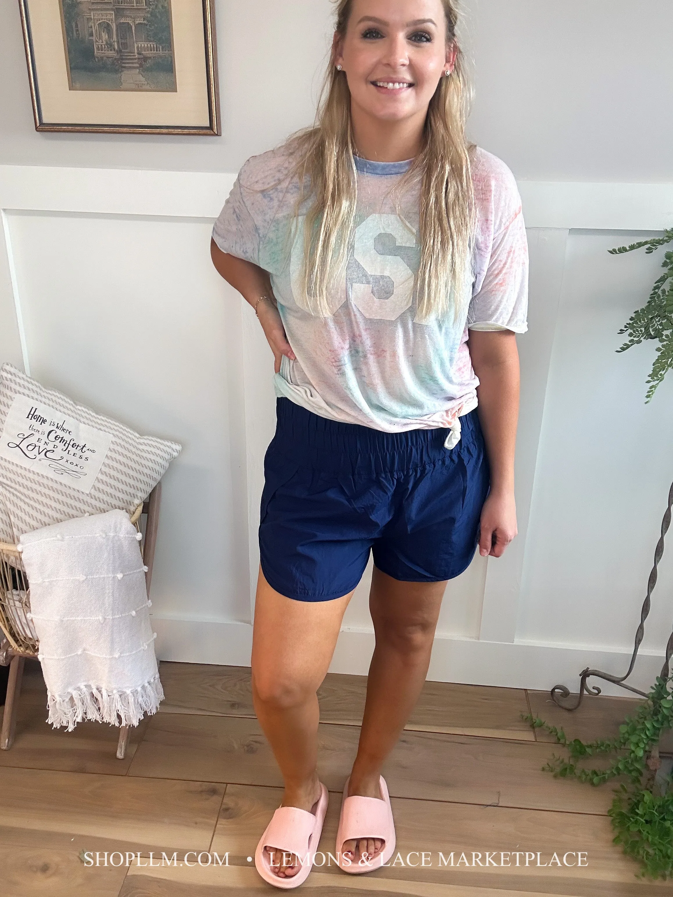 Lt. Olive Windbreaker Smocked Shorts