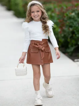 Make It Fab Vegan Leather Skirt Set
