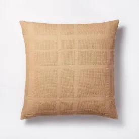 New - Euro Waffle Matelasse Quilt Sham Camel - Threshold designed with Studio McGee