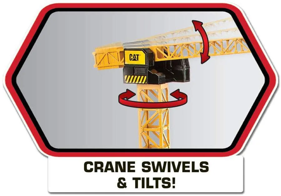 Play & Learn Construction Site Vehicles Toy With Caterpillar Crane Mini Machines Play Set - Birthday Gift for 3 4 5 Year Old Toddlers