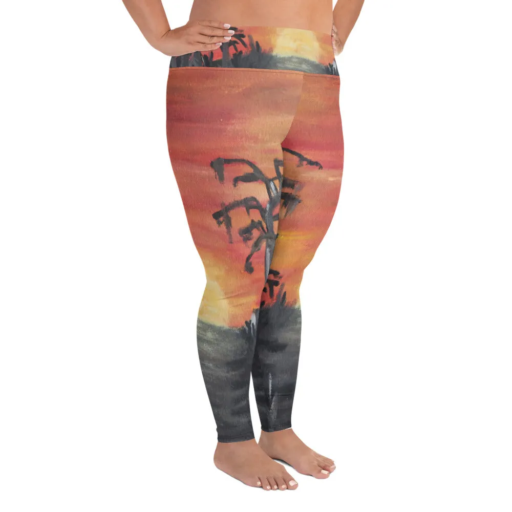 " African sunset" All-Over Print Plus Size Leggings