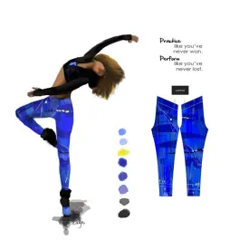 " Blue mix "low waist Leggings