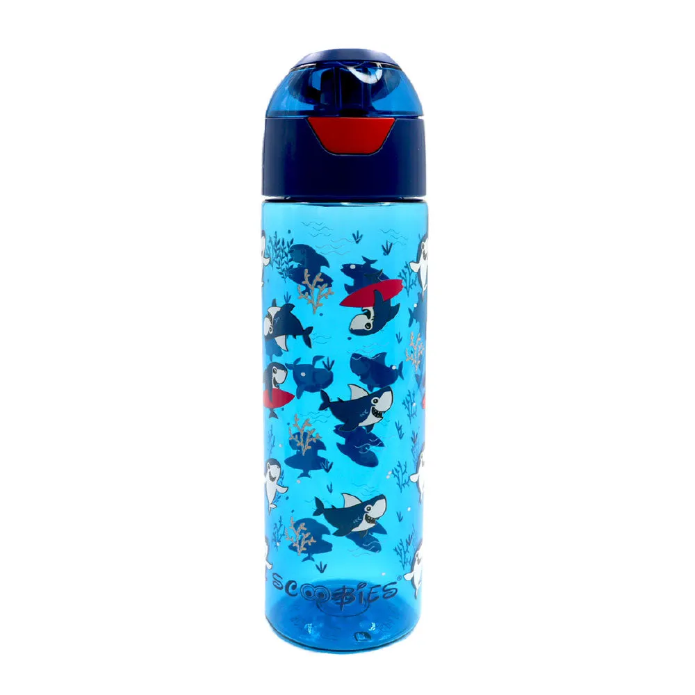Scoobies Tritan Bottle | Shark Design | With Push Lock Button | Easy to Carry | 750 ML