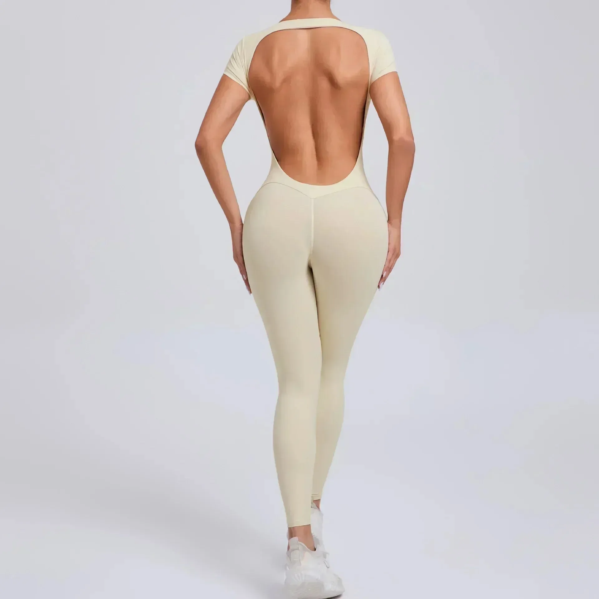 Seamless Yoga Jumpsuit - Backless One-Piece for Women