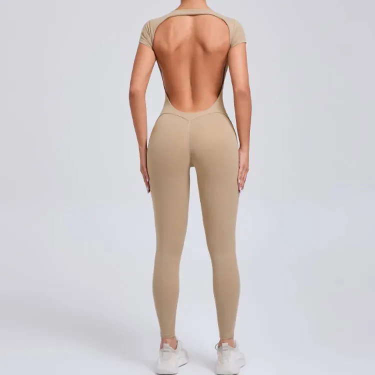 Seamless Yoga Jumpsuit - Backless One-Piece for Women