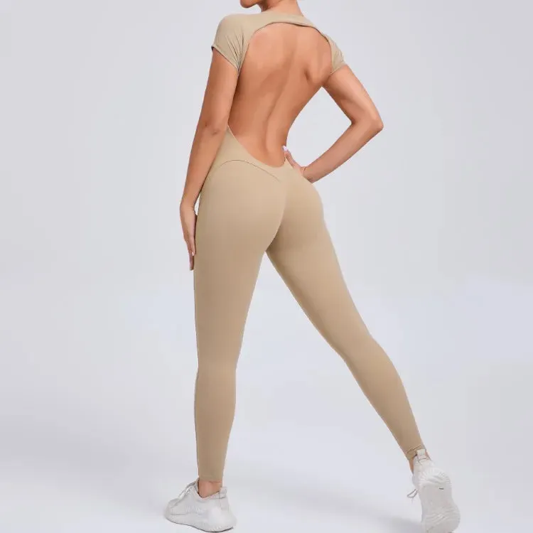 Seamless Yoga Jumpsuit - Backless One-Piece for Women