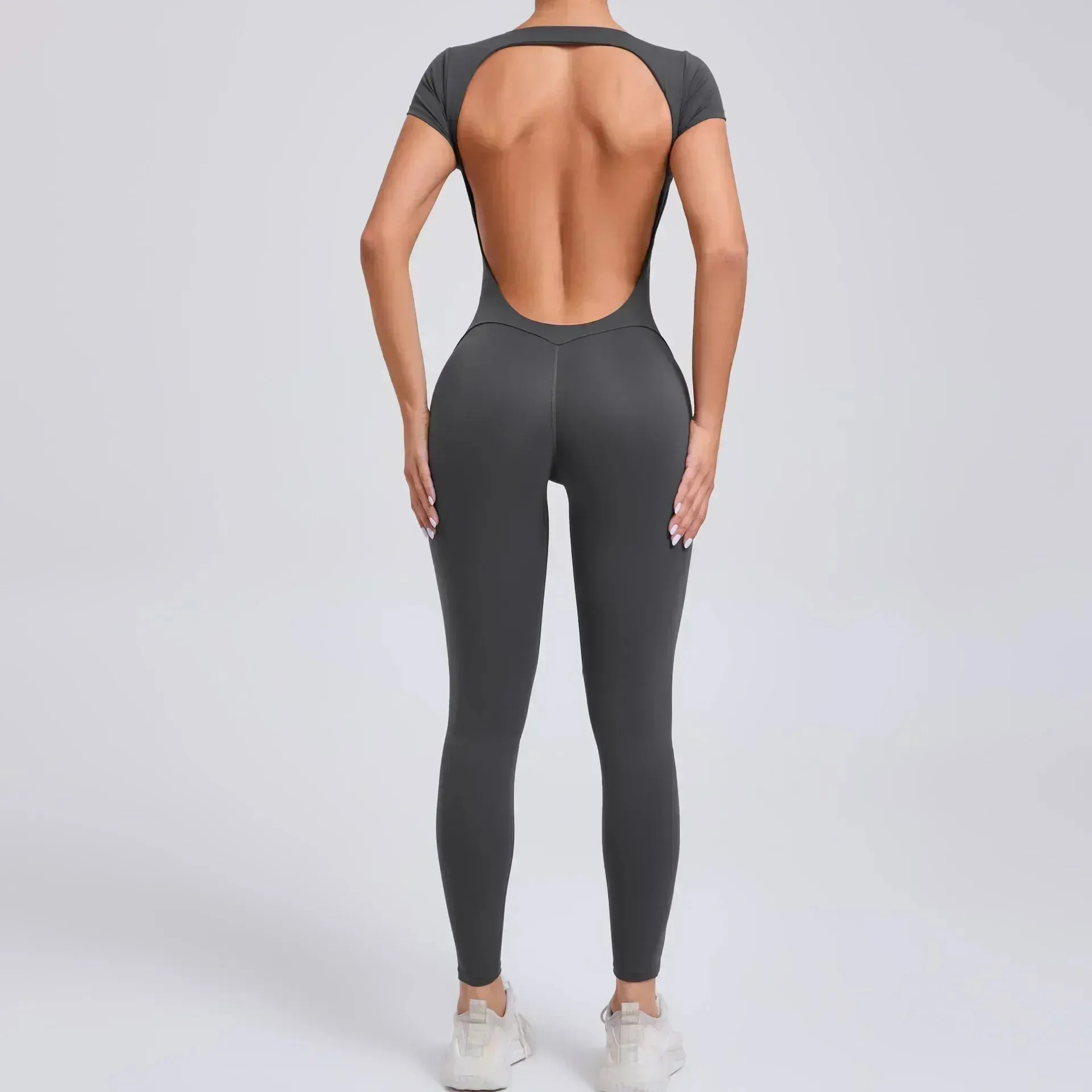 Seamless Yoga Jumpsuit - Backless One-Piece for Women