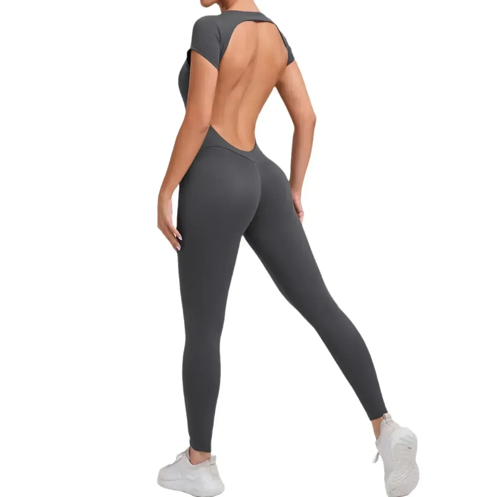 Seamless Yoga Jumpsuit - Backless One-Piece for Women