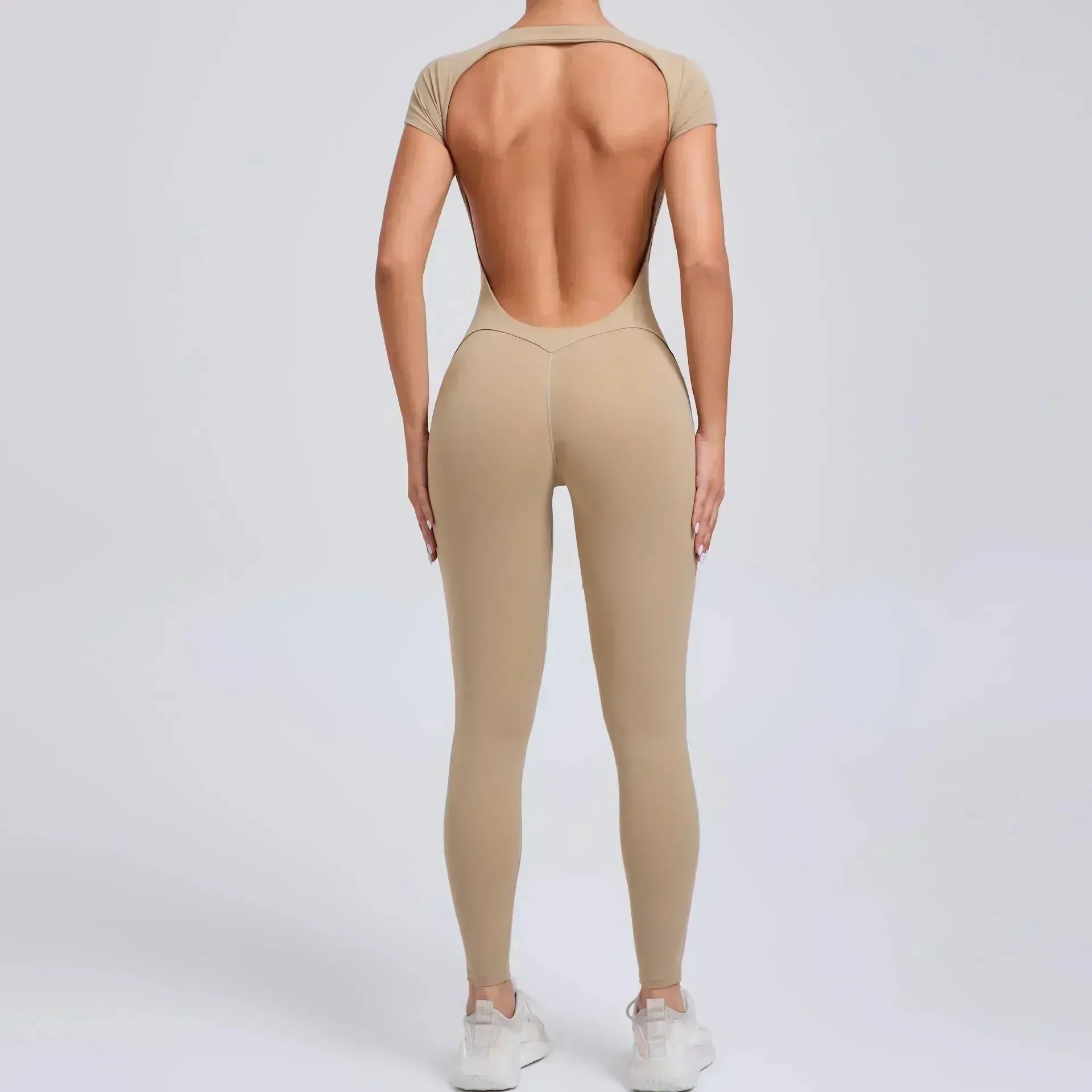 Seamless Yoga Jumpsuit - Backless One-Piece for Women