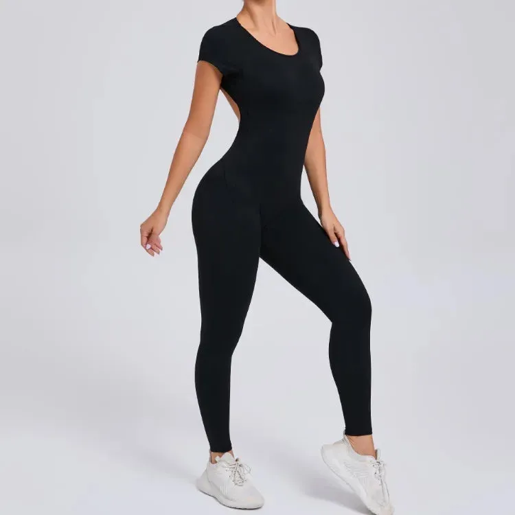 Seamless Yoga Jumpsuit - Backless One-Piece for Women