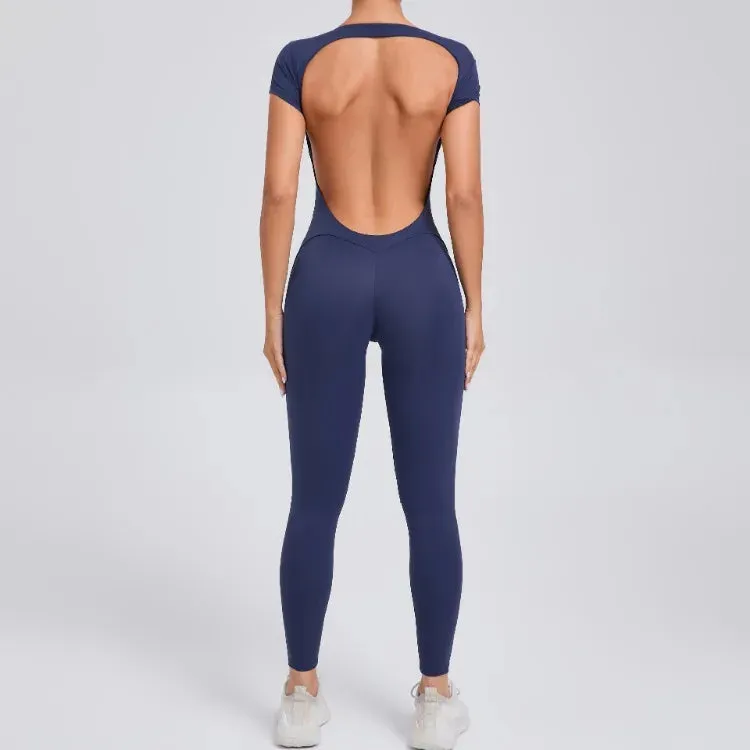Seamless Yoga Jumpsuit - Backless One-Piece for Women