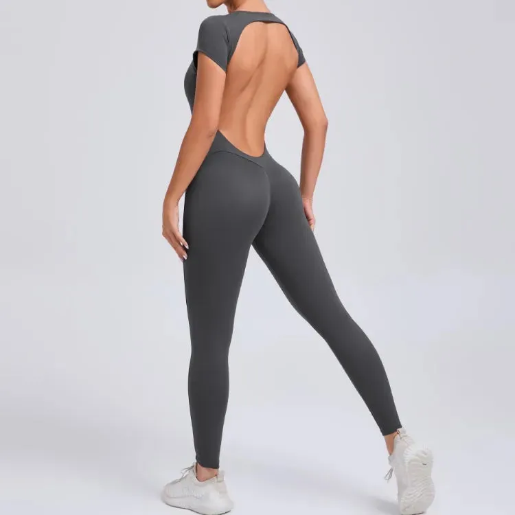 Seamless Yoga Jumpsuit - Backless One-Piece for Women