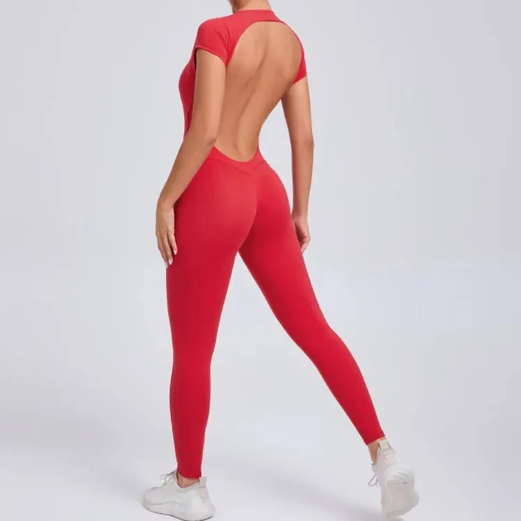 Seamless Yoga Jumpsuit - Backless One-Piece for Women