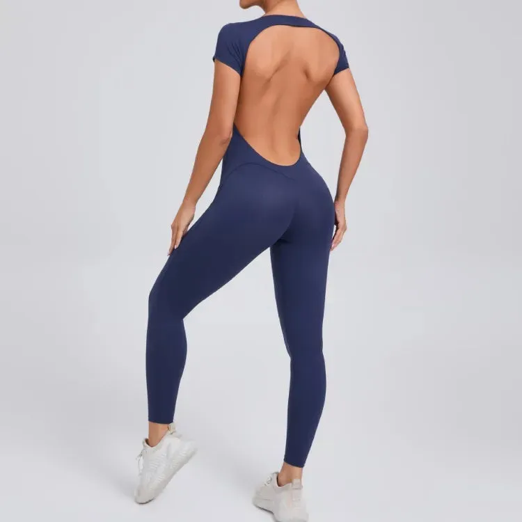 Seamless Yoga Jumpsuit - Backless One-Piece for Women
