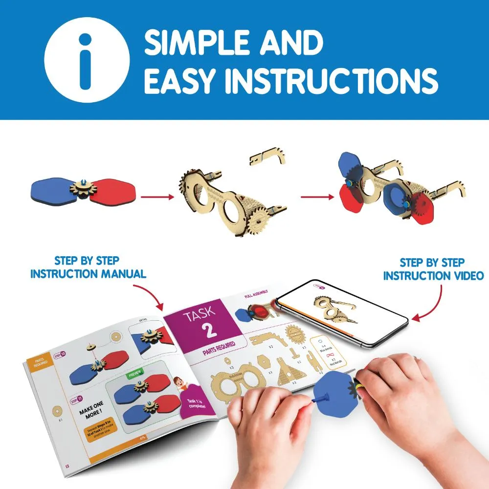 Skillmatics Stem Building Toy - Buildables 3D Spy Glasses, Educational & Construction DIY Toy for Ages 8 and Up