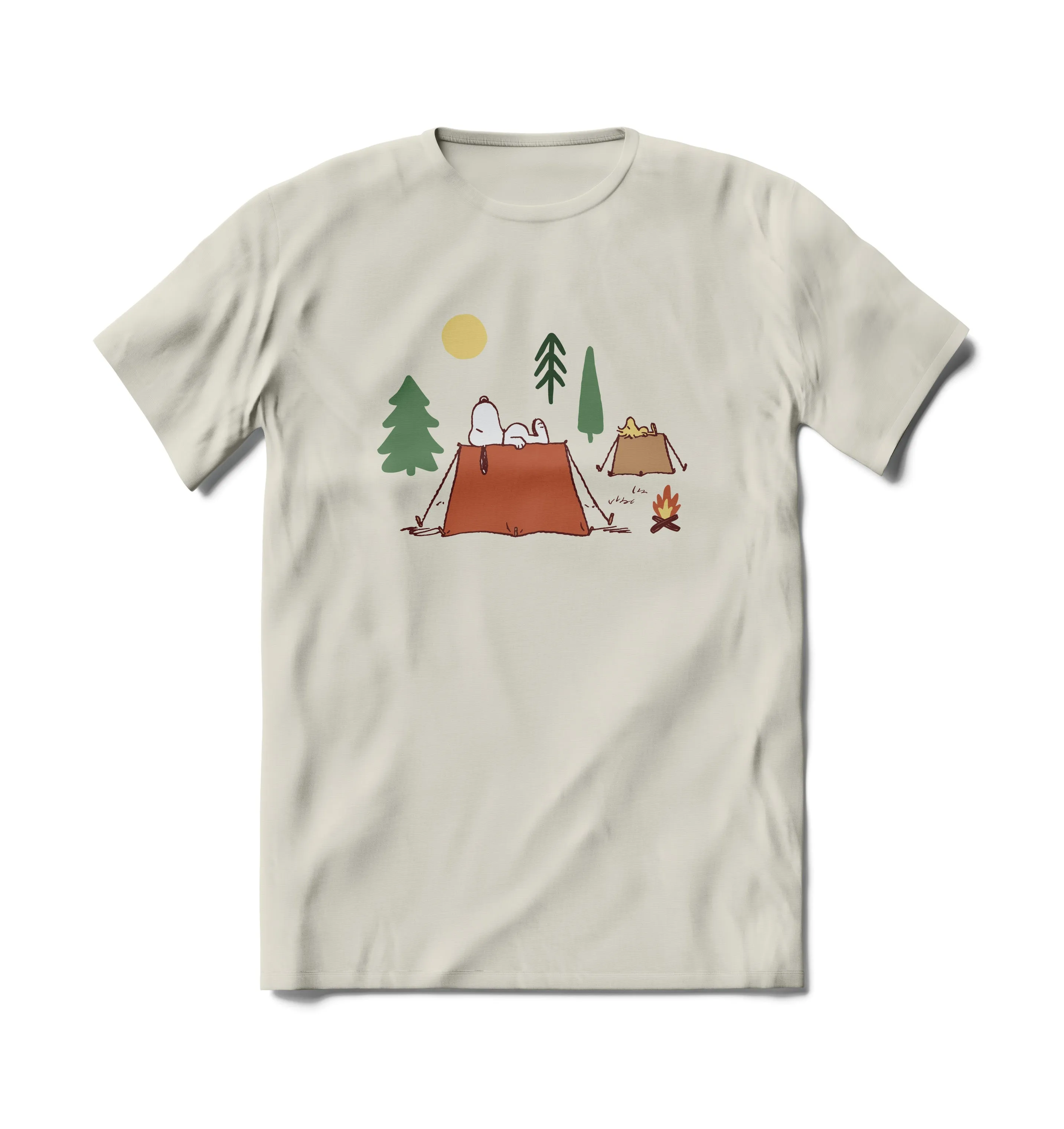Snoopy Camping Short Sleeve Sleep Shirt (100% Cotton Sleepshirt Fabric)