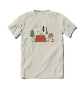 Snoopy Camping Short Sleeve Sleep Shirt (100% Cotton Sleepshirt Fabric)