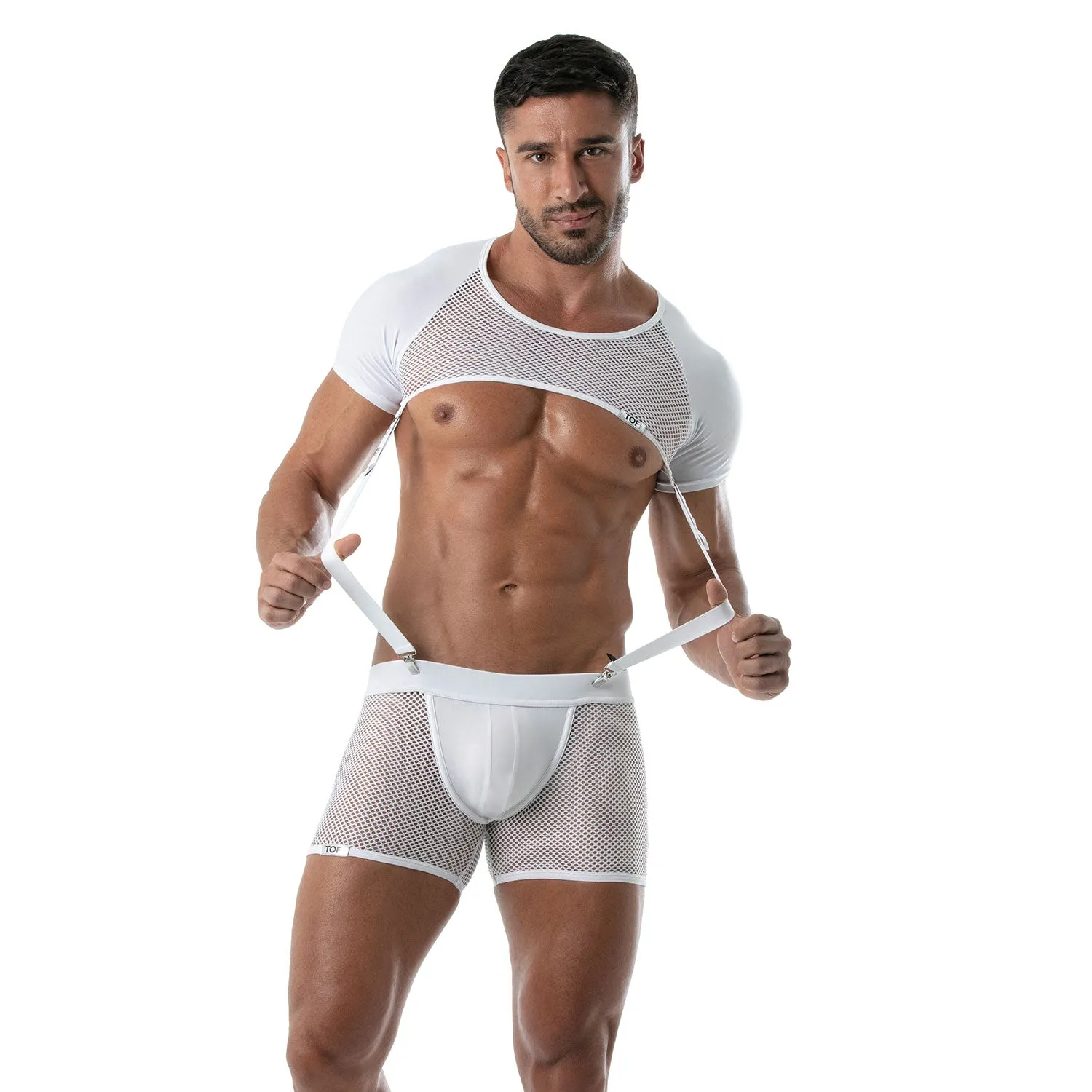 TOF Paris Circuit Mesh Jock Shorts White