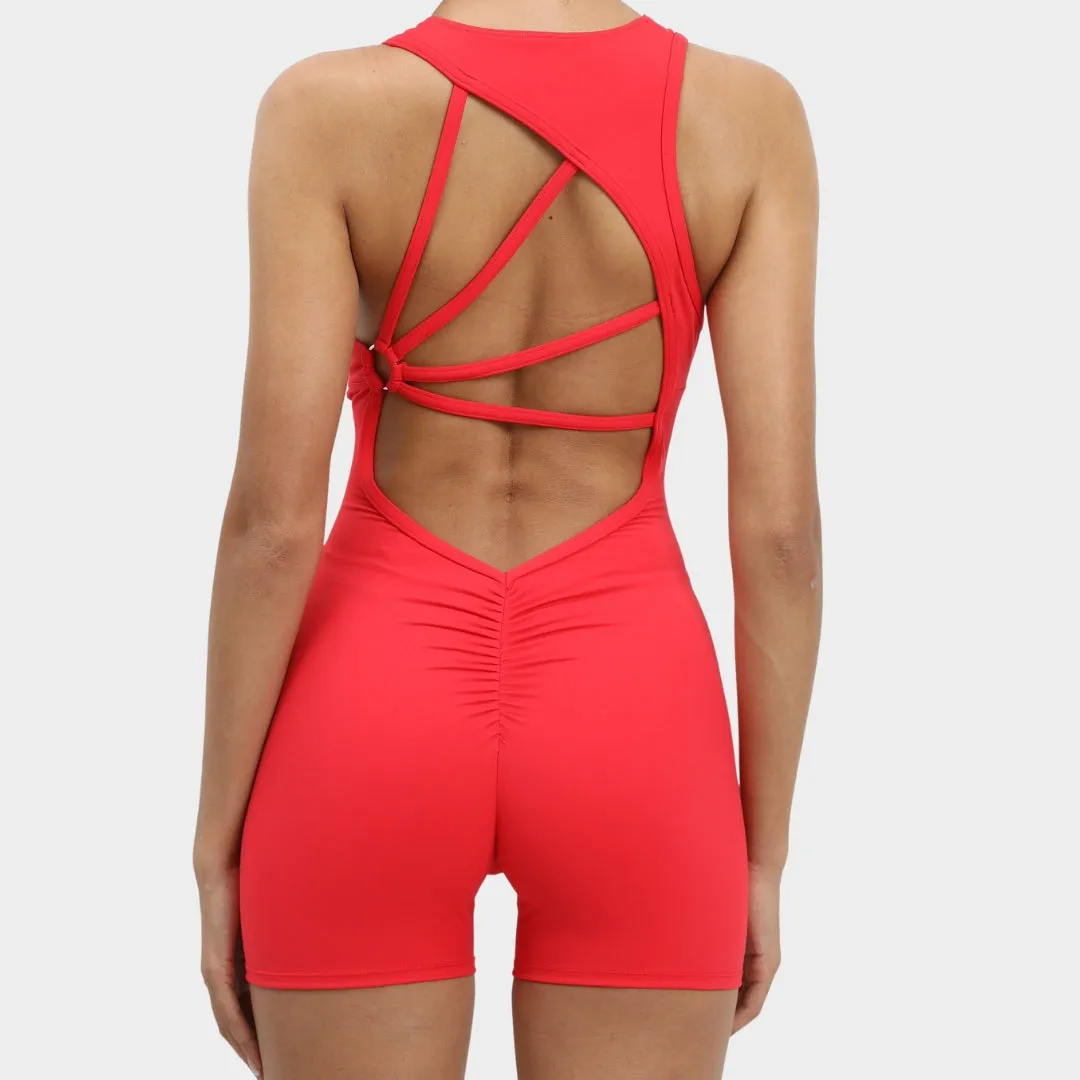 Women's Padded Sports Jumpsuit - High Elastic Gym & Yoga Bodysuit - Breathable Fitness Wear - Multiple Colours