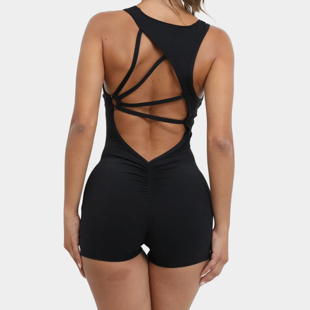 Women's Padded Sports Jumpsuit - High Elastic Gym & Yoga Bodysuit - Breathable Fitness Wear - Multiple Colours