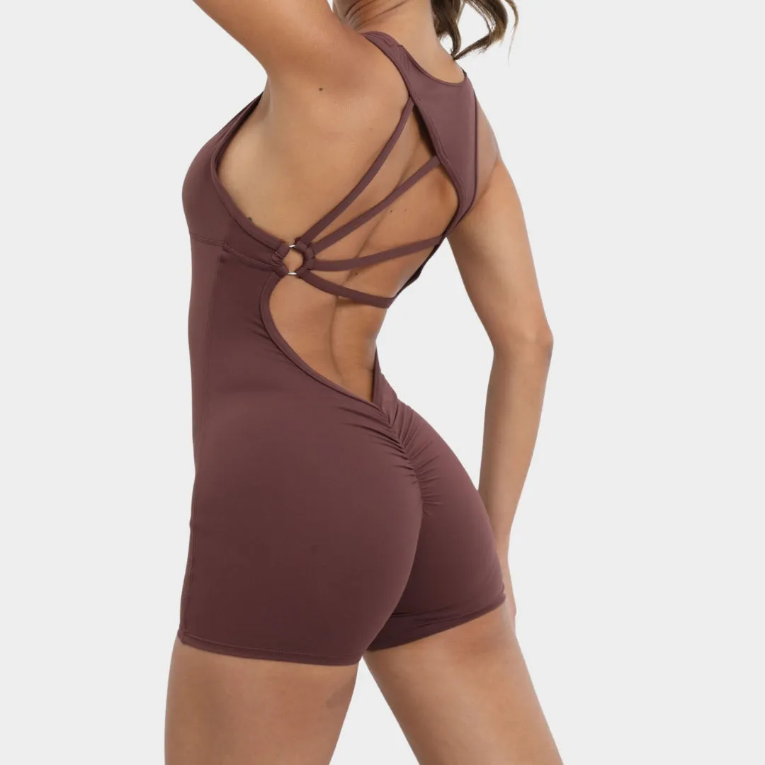Women's Padded Sports Jumpsuit - High Elastic Gym & Yoga Bodysuit - Breathable Fitness Wear - Multiple Colours