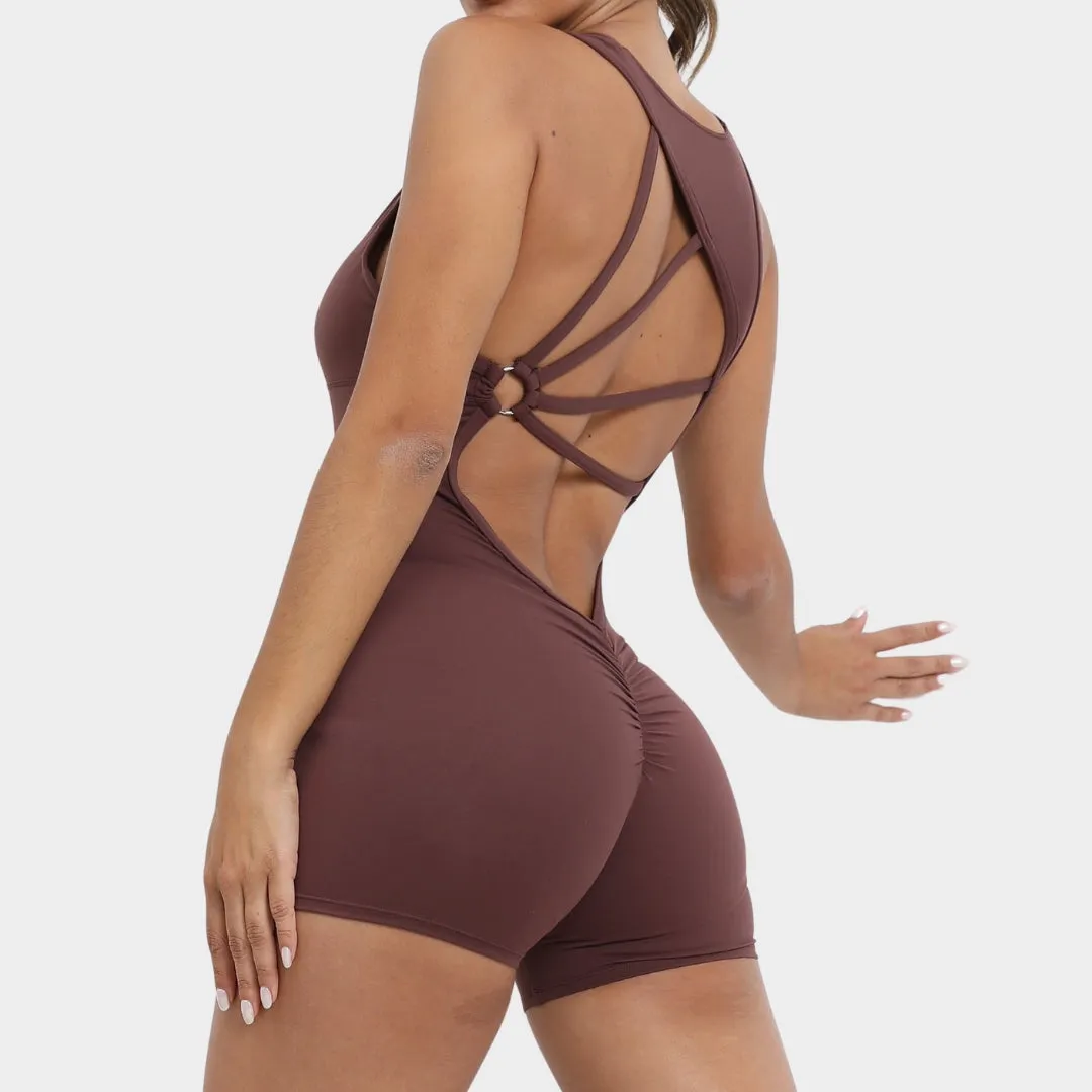 Women's Padded Sports Jumpsuit - High Elastic Gym & Yoga Bodysuit - Breathable Fitness Wear - Multiple Colours